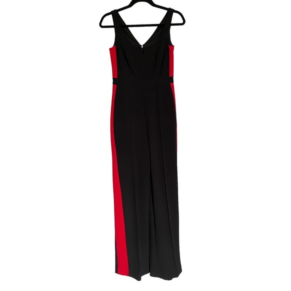 MG Womens Wide Leg Jumpsuit w/ Pockets Sleeveless Size 2 Black/Red - Picture 2 of 8